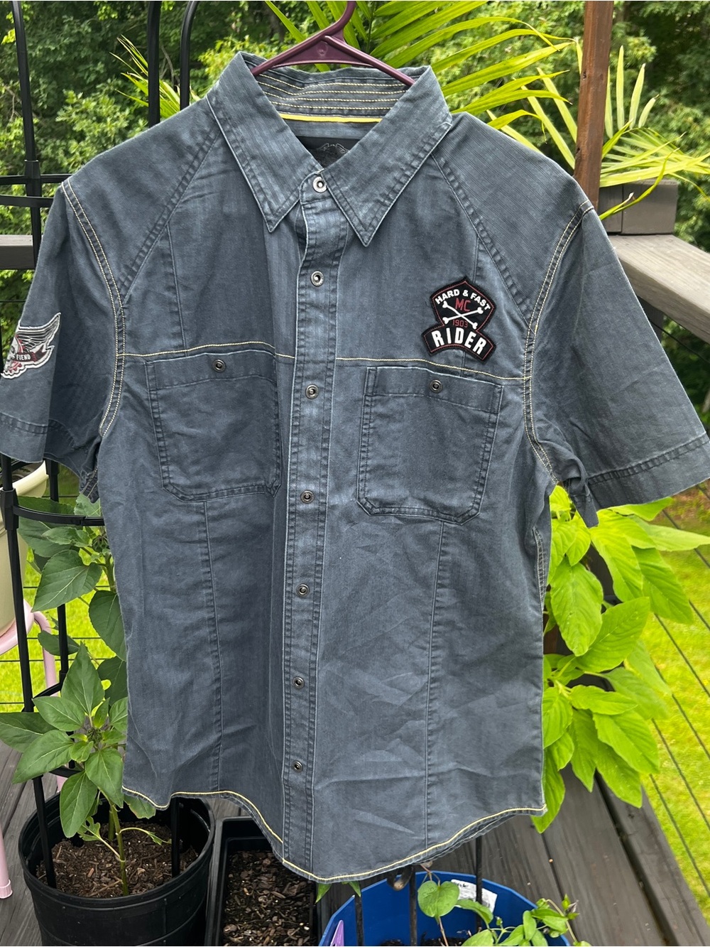 Harley-Davidson Gray Button Up Shirt motorsyde